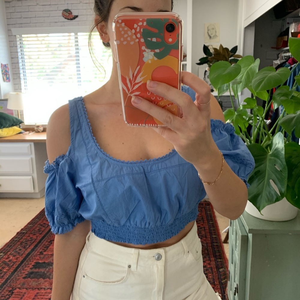 Topshop Cropped Off the Shoulder Top